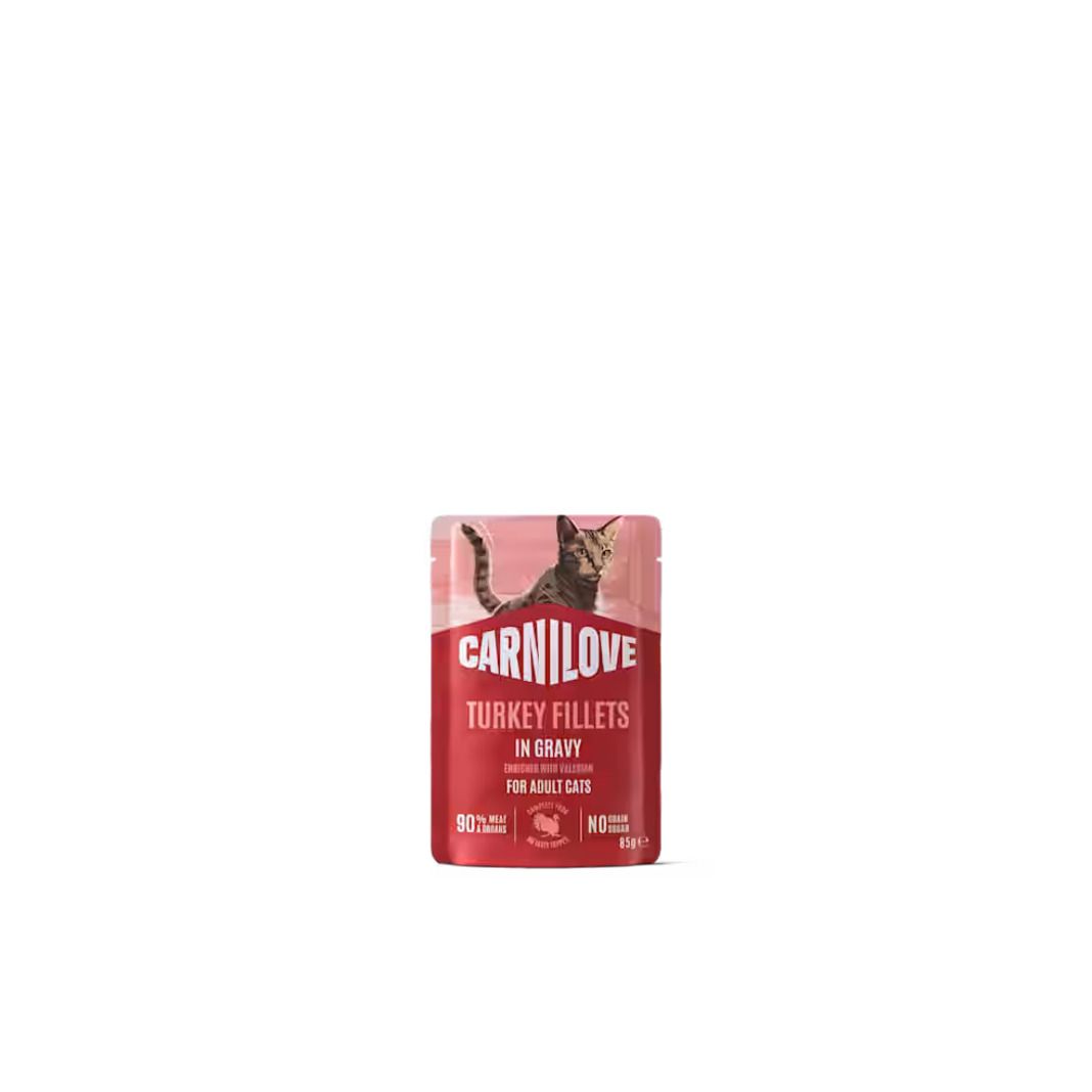 Carnilove Cat Nassfutter In Soße - Adult - Pute mit Baldrian | 24 x 85 g