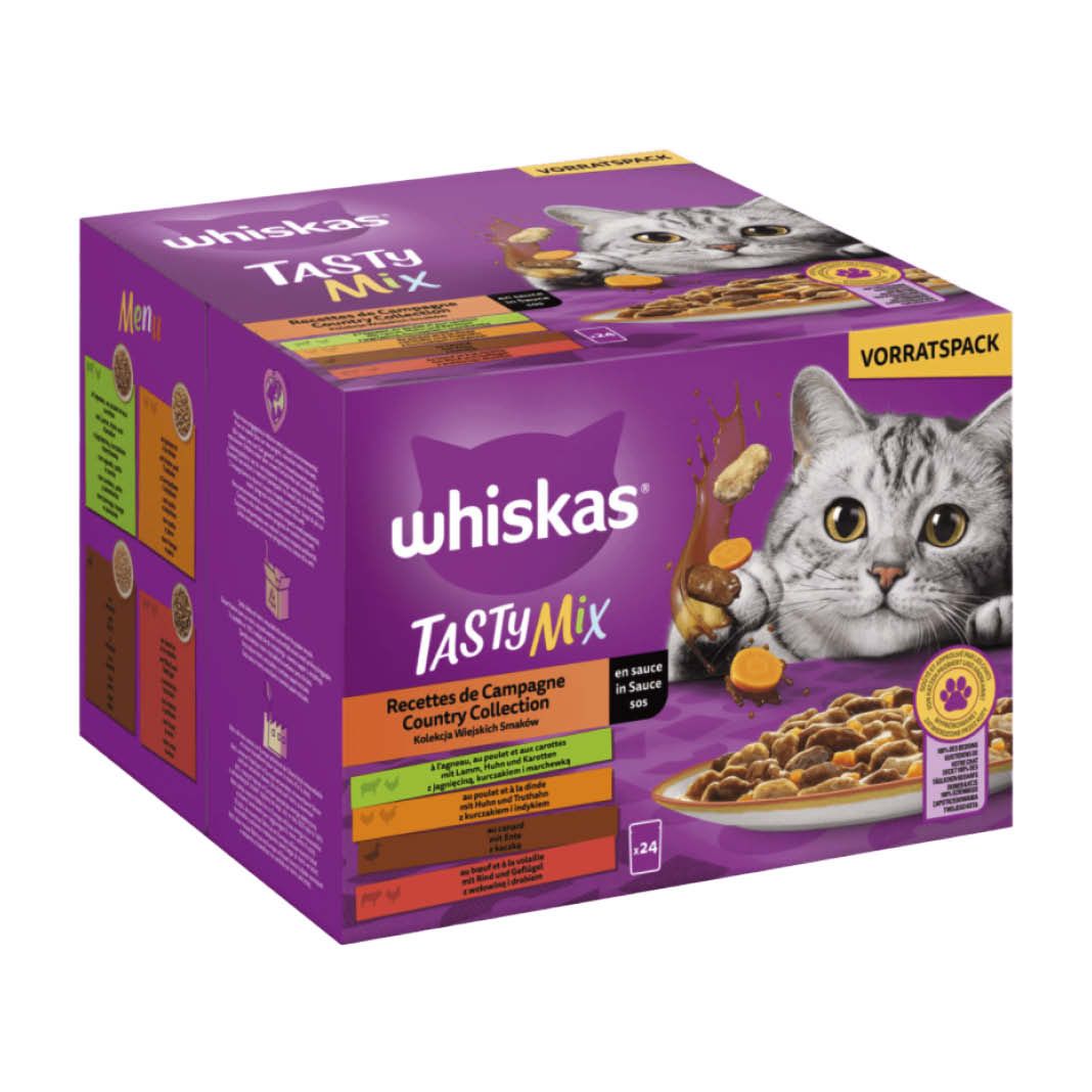 WHISKAS® TASTY MIX Portionsbeutel Multipack Country Collection in Sauce (2 x 24 =) | 48 x 85 g