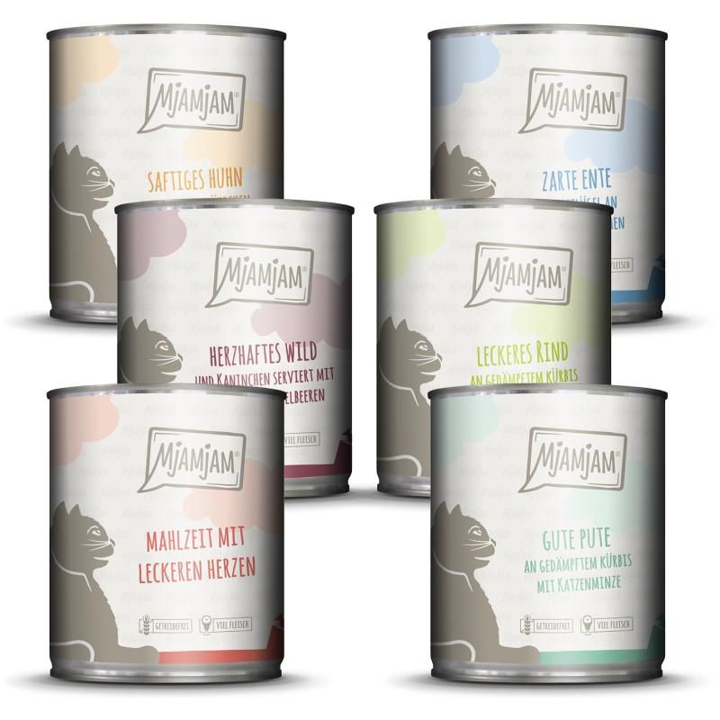 MjAMjAM Cat - Mixpaket III - Pute, Ente & Geflügel, Herzen, Huhn, Rind