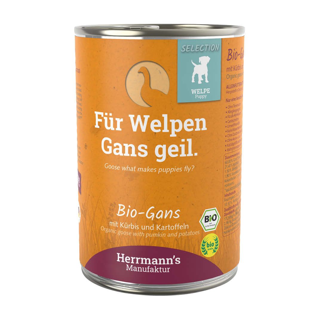 Herrmanns Selection - Welpe - Bio Gans mit Kürbis und Kartoffeln | 6 x 400 g