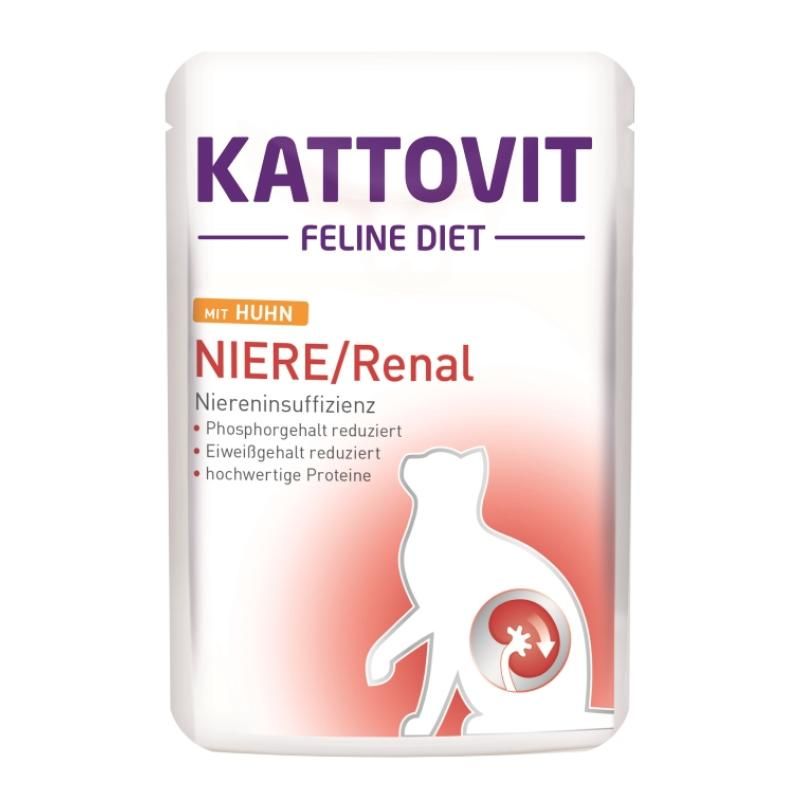 Kattovit Feline Diets - Pouch - Niere/Renal Huhn | 24 x 85 g