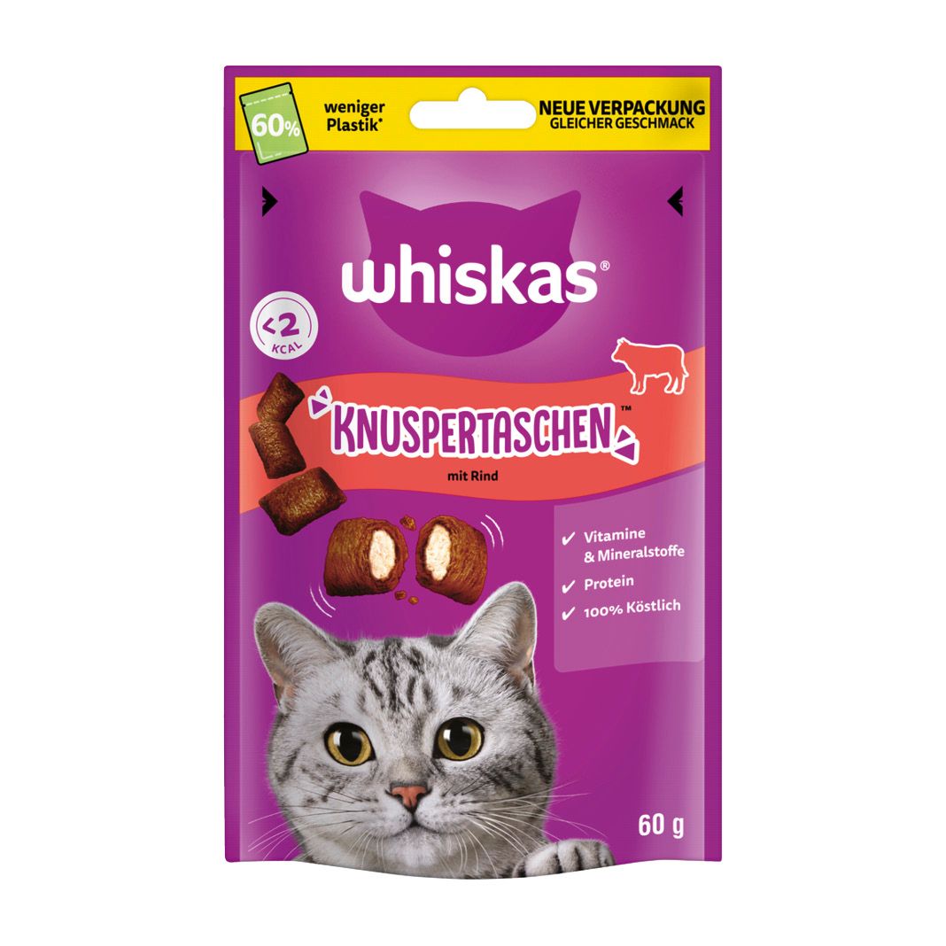 WHISKAS® KNUSPERTASCHEN mit Rind | 60 g
