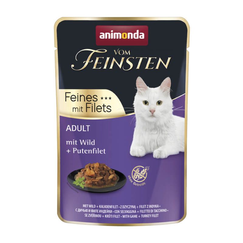 animonda Vom Feinsten - Pouch - Adult - Feines mit Filets - mit Wild + Putenfilet | 18 x 85 g