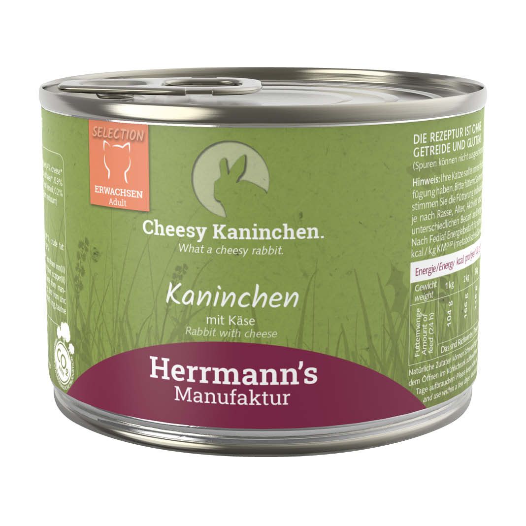 Herrmanns Selection Cat - Kaninchen und Käse | 12 x 200 g