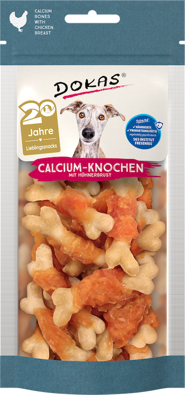 Dokas Calcium-Knochen mit Hühnerbrust - Tierwohl Haltung | 75 g