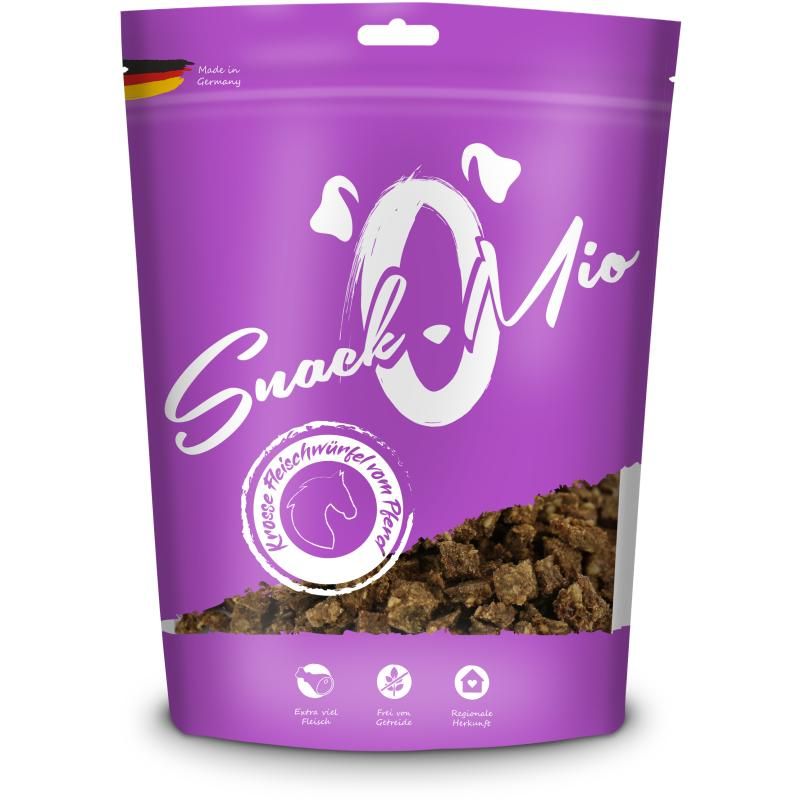 SnackOMio Hundesnack krosse Fleischwürfel vom Pferd | 125 g