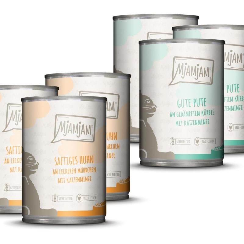 MjAMjAM Cat - Monopaket I - Huhn und Pute | 6 x 400 g