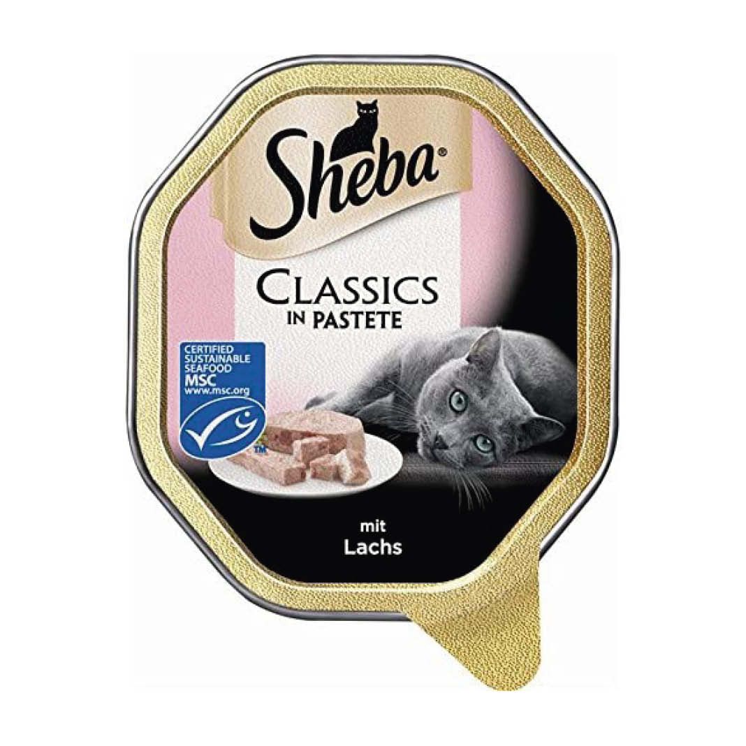 SHEBA® Classics in Pastete mit Lachs (MSC) | 22 x 85 g