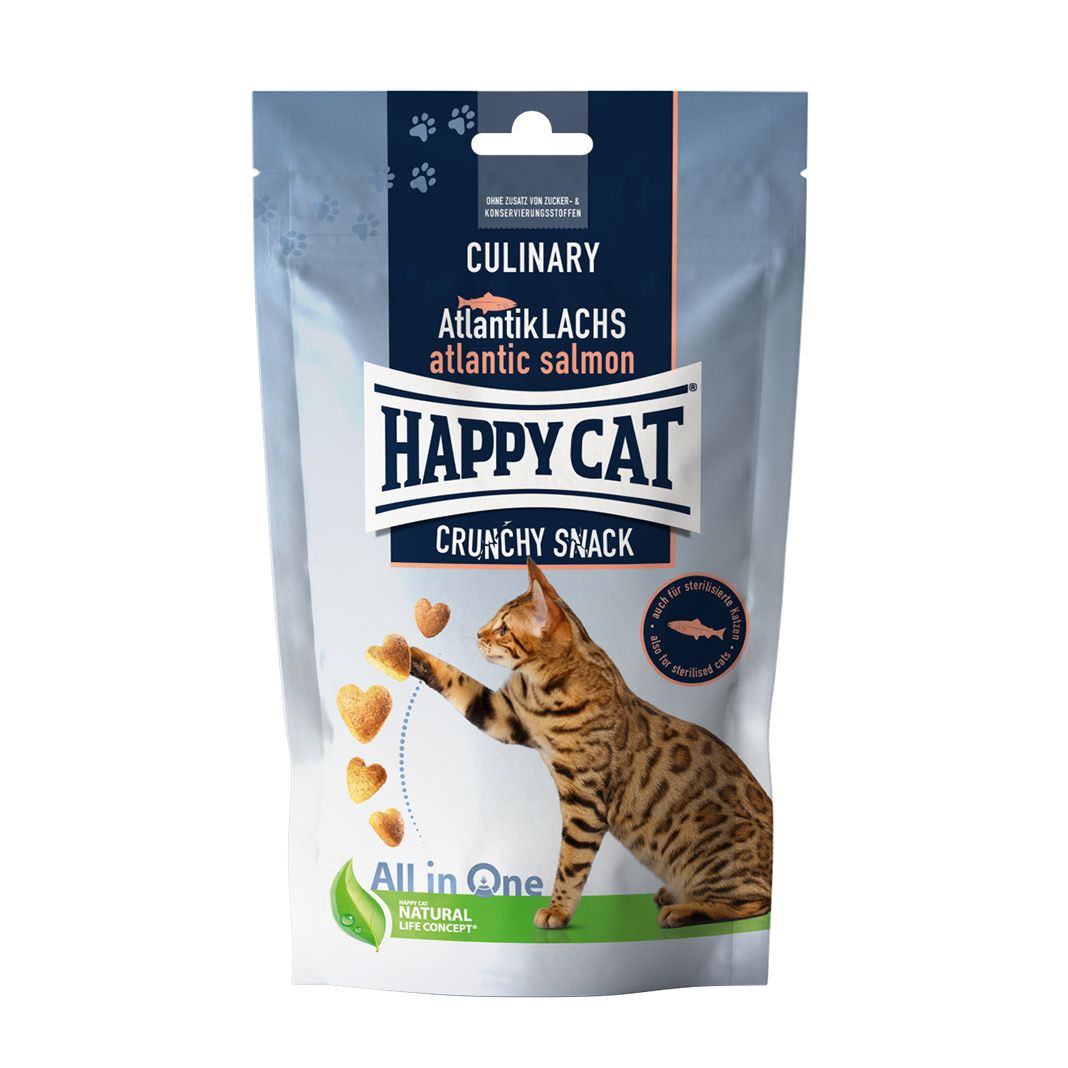 Happy Cat Culinary Crunchy Snack Atlantik-Lachs | 10 x 70 g
