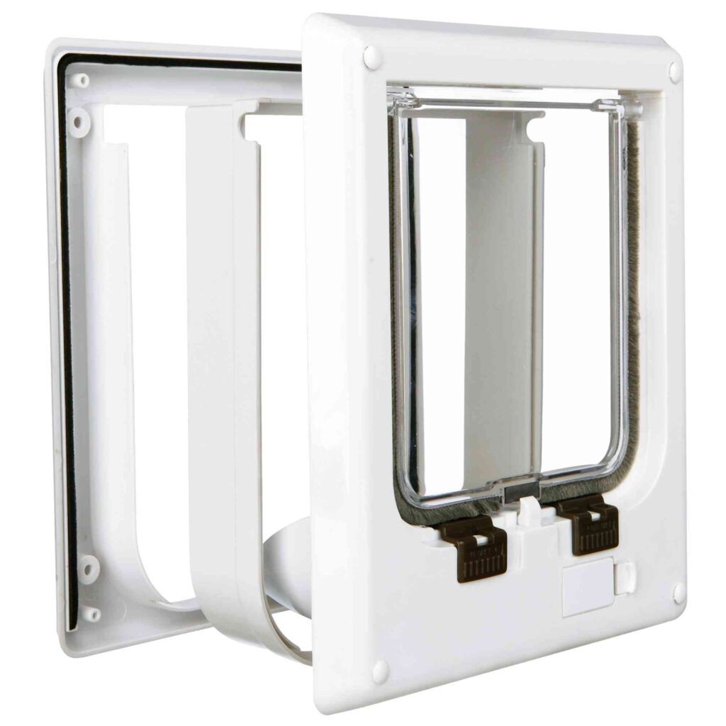 TRIXIE 4-Wege Freilauftür elektromagnetisch, weiß | 21.1 x 24.4 cm