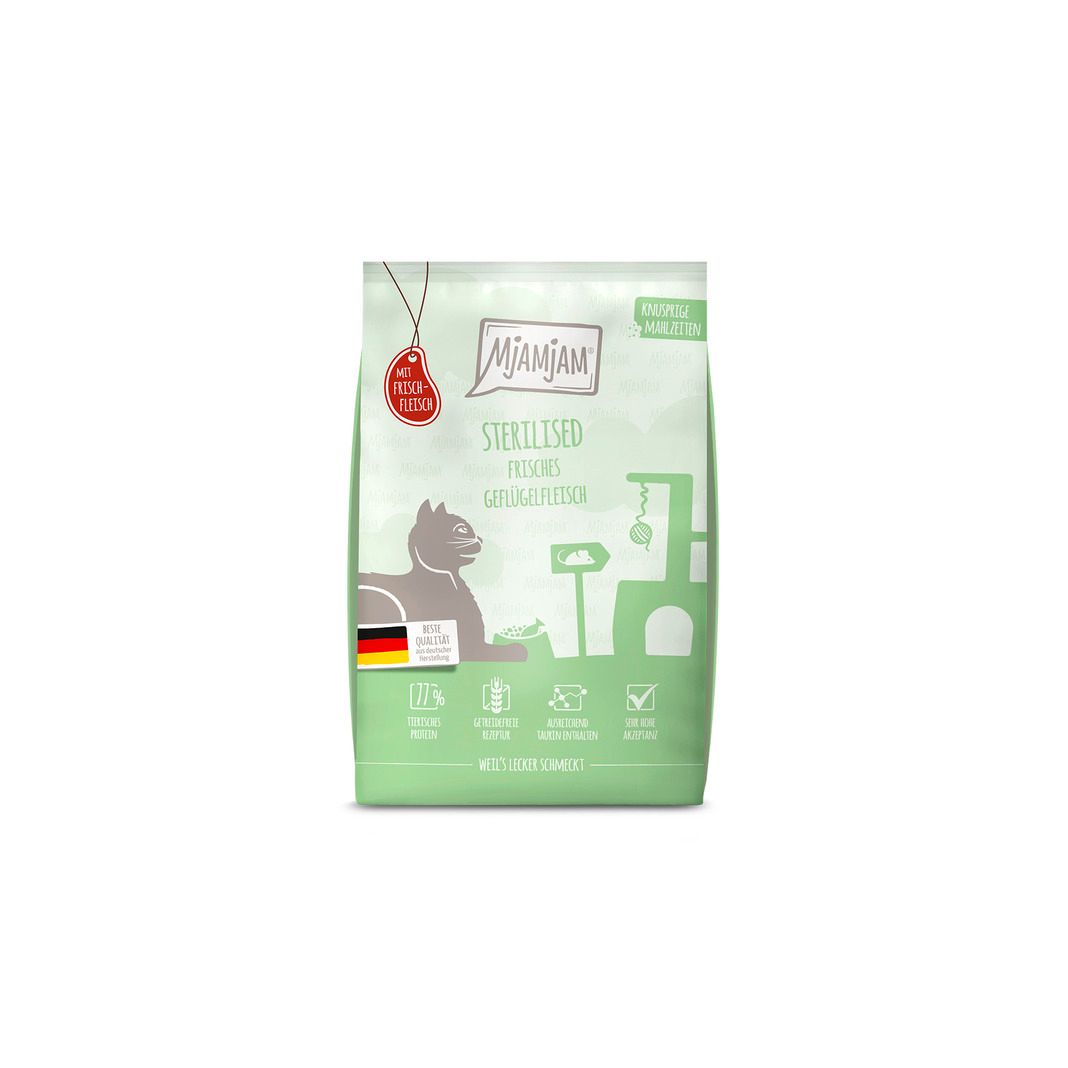MjAMjAM - Knusprige Mahlzeiten - Sterilised - Frisches Geflügelfleisch | 4 x 1.5 kg