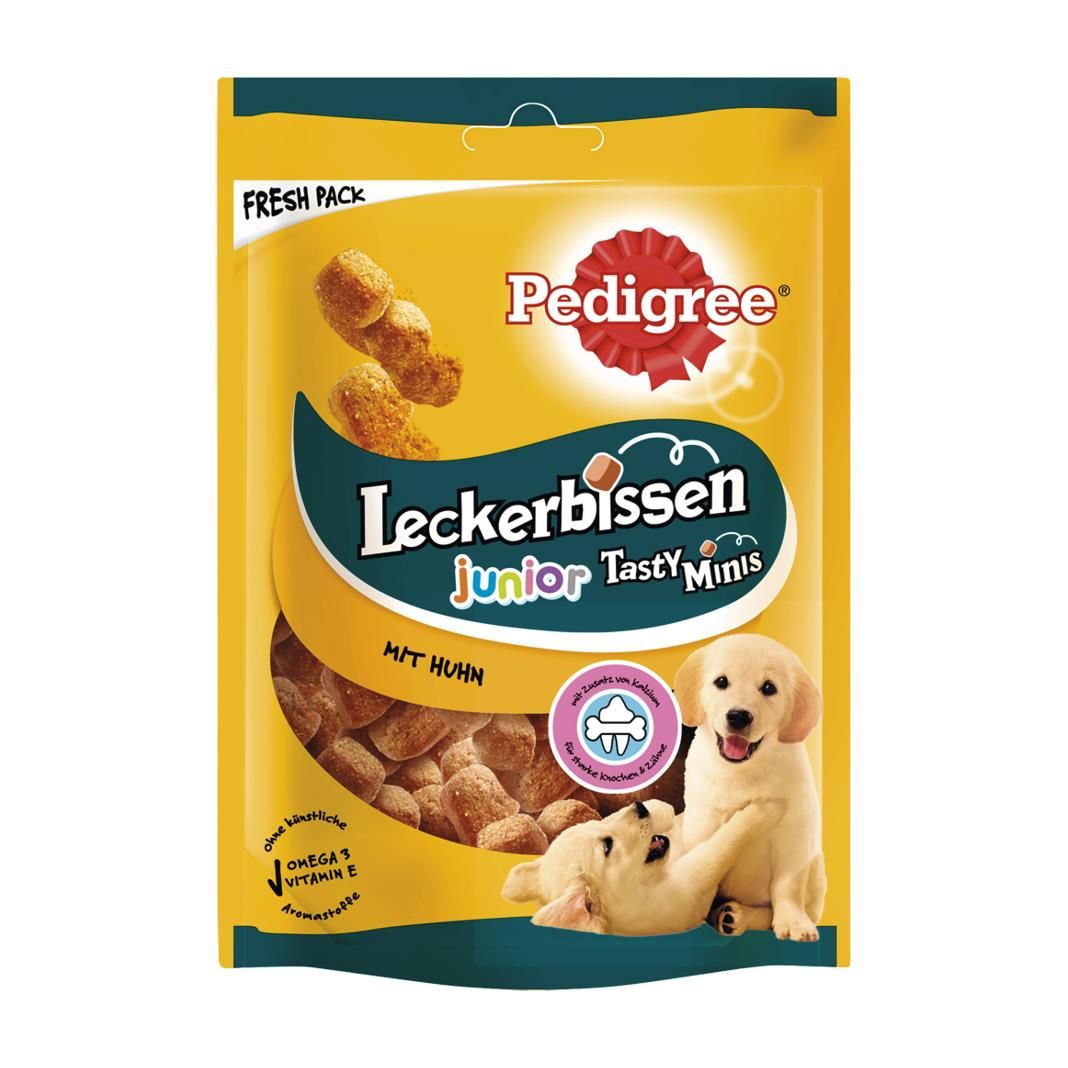 PEDIGREE® Leckerbissen Tasty Minis Junior Portionsbeutel mit Huhn | 125 g
