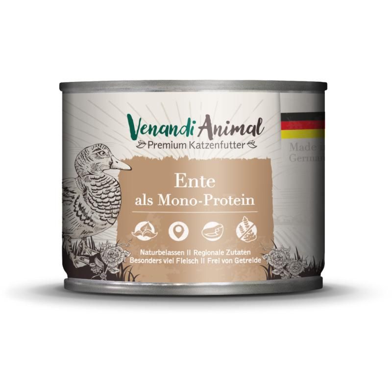 Venandi Animal - Ente als Monoprotein | 6 x 200 g