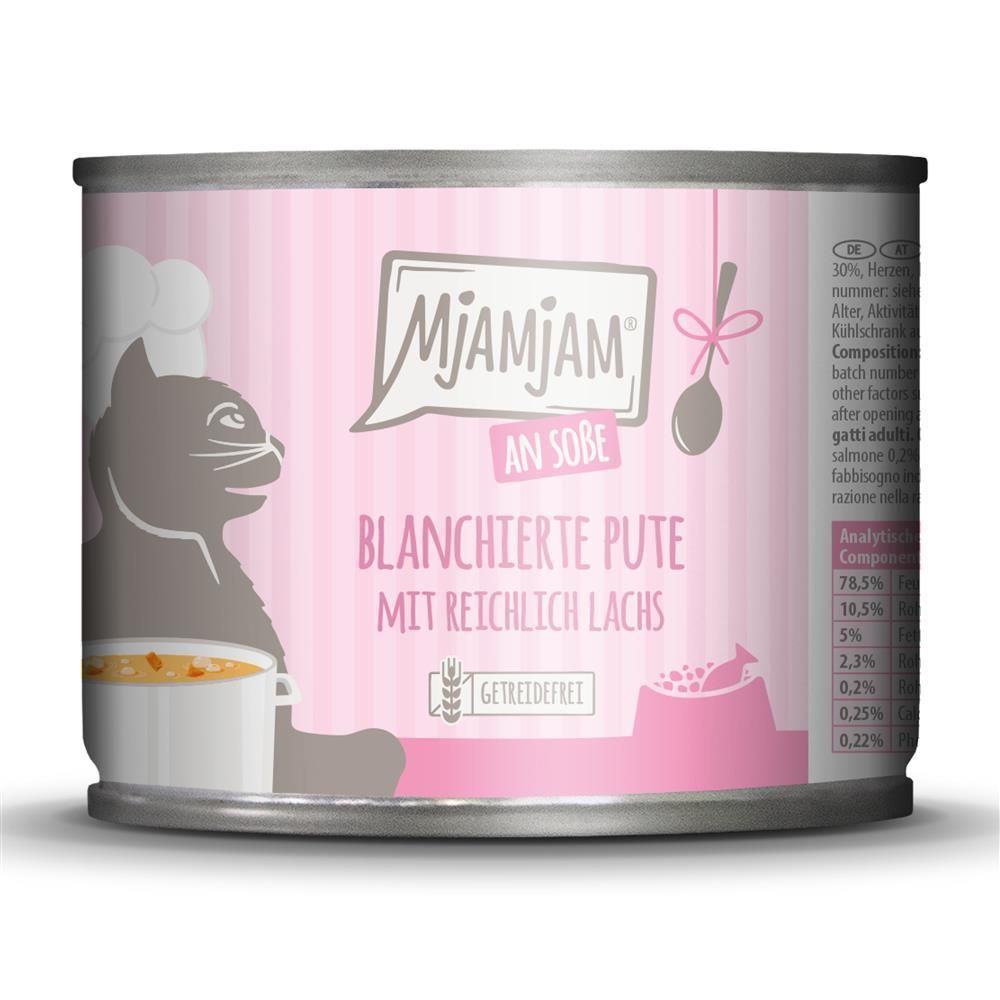 MjAMjAM Cat - Blanchierte Pute mit reichlich Lachs an Soße | 6 x 185 g