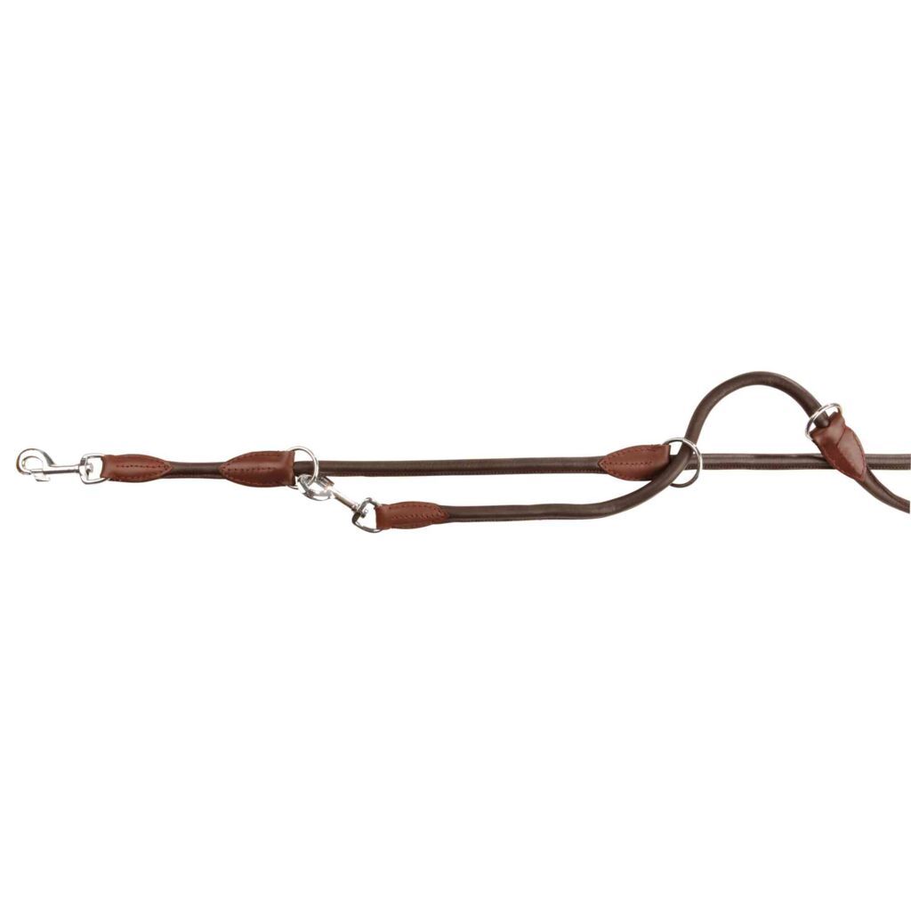 TRIXIE Active V-Leine, rundgenäht, Leder | L–XL: 2.00 m/ø 13 mm