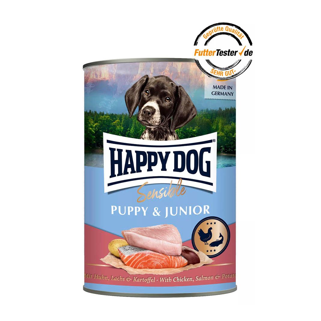Happy Dog Sensible Puppy Huhn, Lachs & Kartoffel | 6 x 400 g