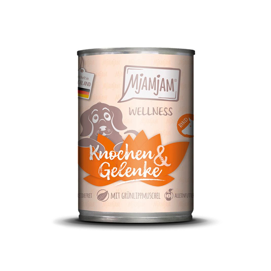 MjAMjAM Dog - Wellness - Knochen & Gelenke - Rind | 6 x 400 g