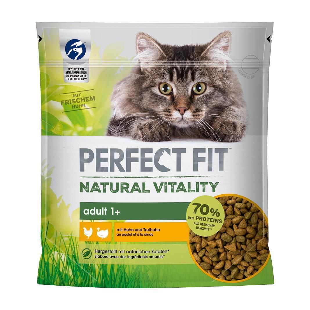 PERFECT FIT™ Katze Beutel Natural Vitality Adult 1+ mit Huhn und Truthahn | 6 x 650 g