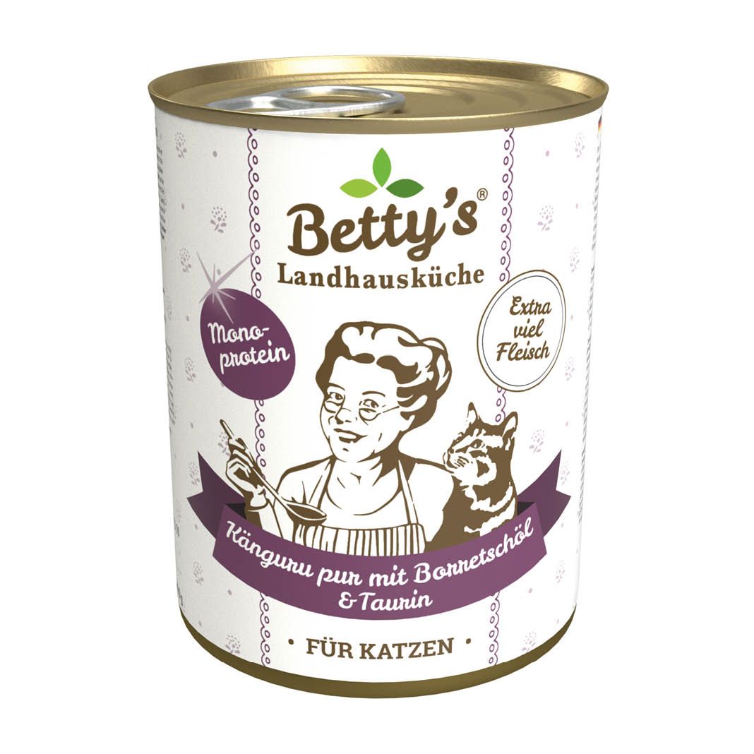 Betty's Landhausküche - Katze - Nassfutter - Känguru pur MONO | 6 x 400 g