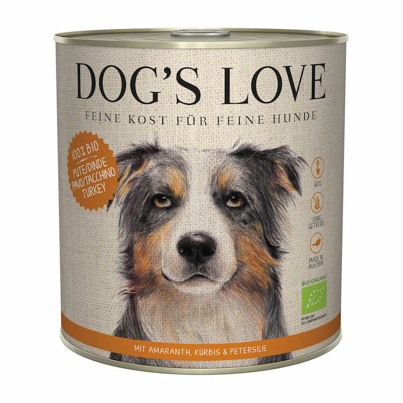 DOG'S LOVE Bio - Rind mit Reis, Apfel & Zucchini | 6 x 800 g