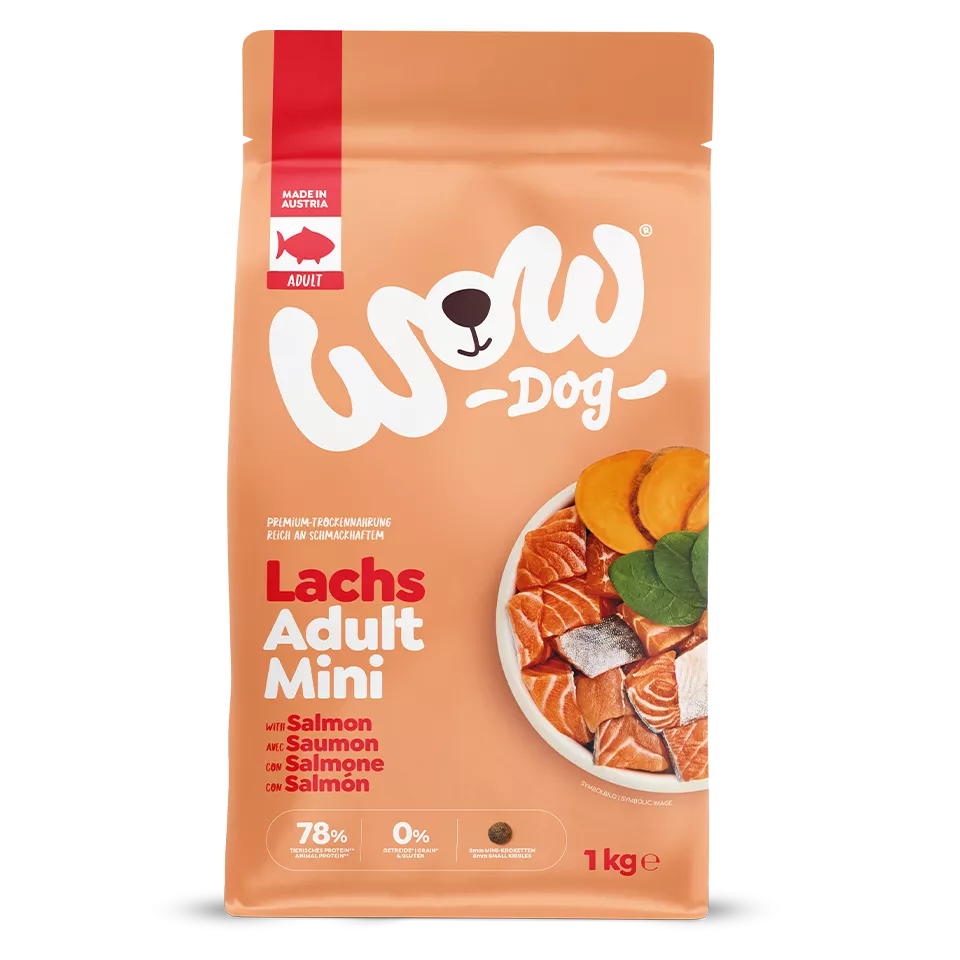 WOW DOG TROCKEN Minis ADULT mit Lachs