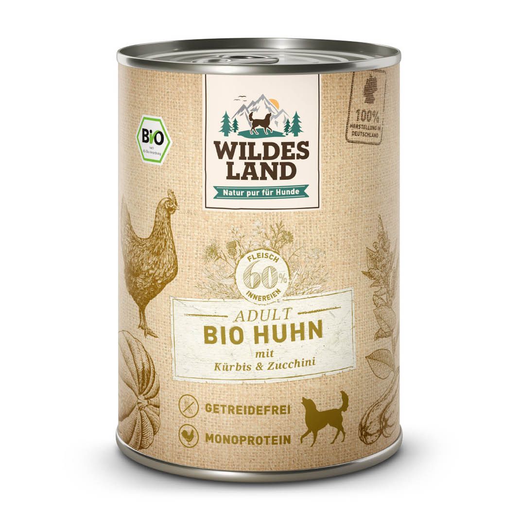 Wildes Land BIO Adult - Rind mit Kartoffeln, Karotten & Zucchini - Pouch | 10 x 125 g