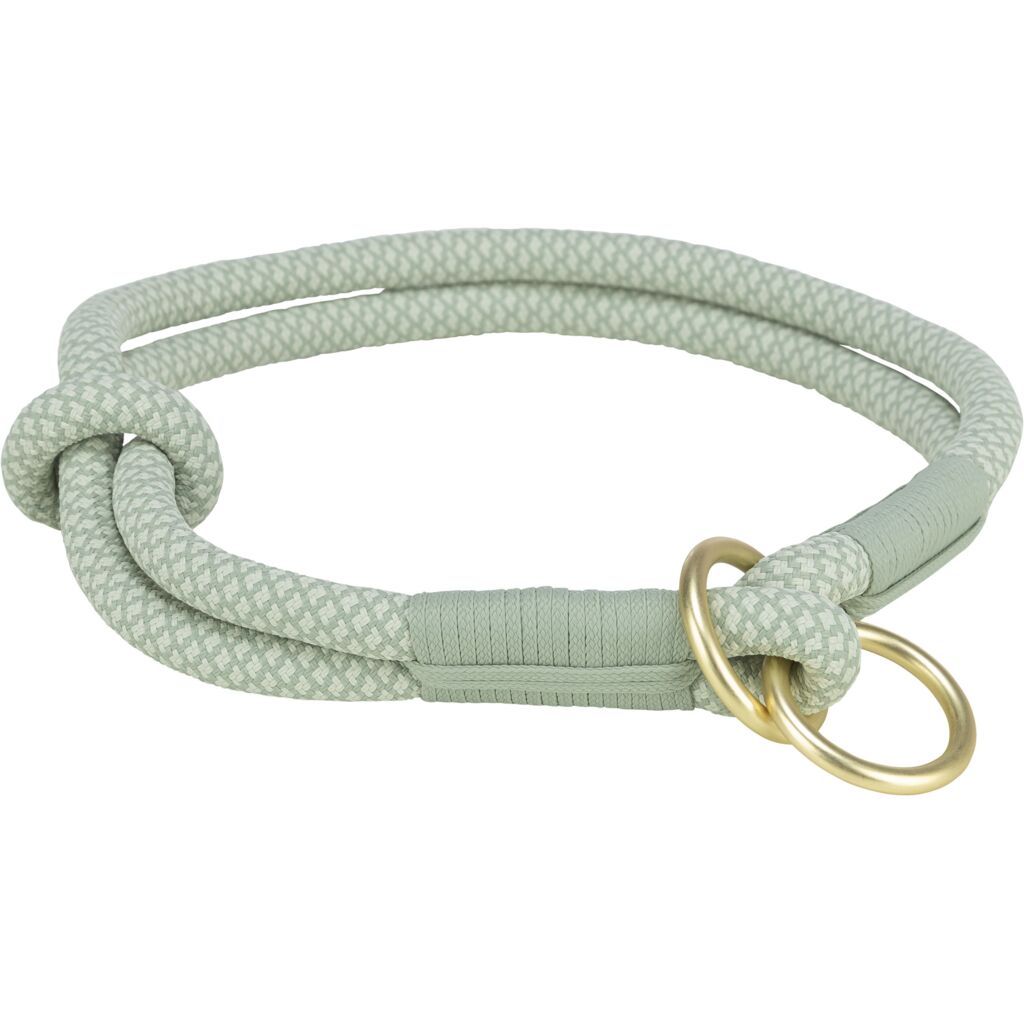 TRIXIE Soft Rope Zug-Stopp-Halsband, salbei/mint | L: 50 cm/ø 13 mm