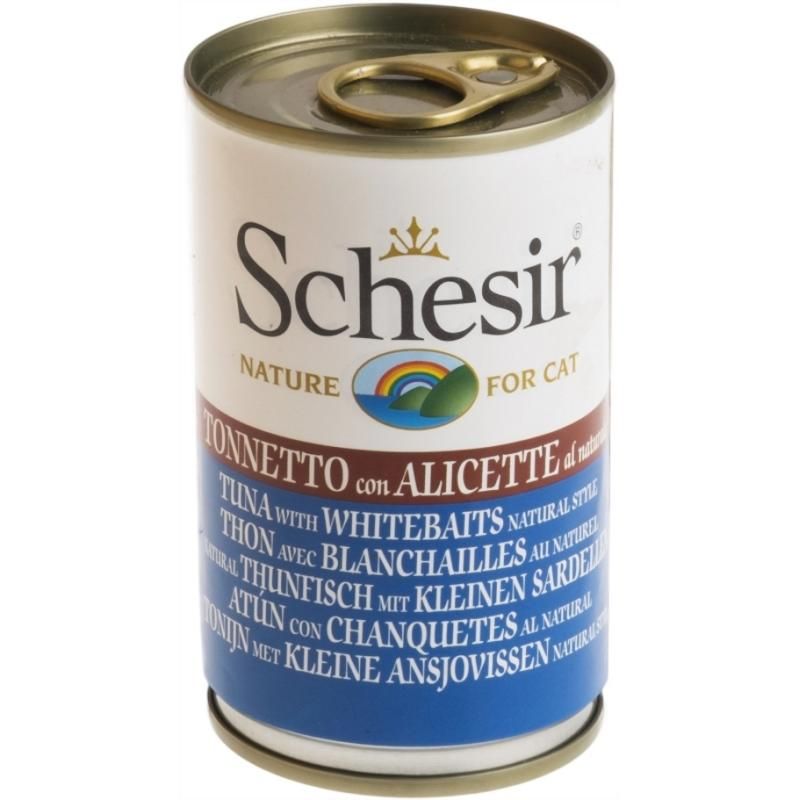 Schesir Cat Natural Thunfisch mit kleinen Sardellen | 24 x 140 g