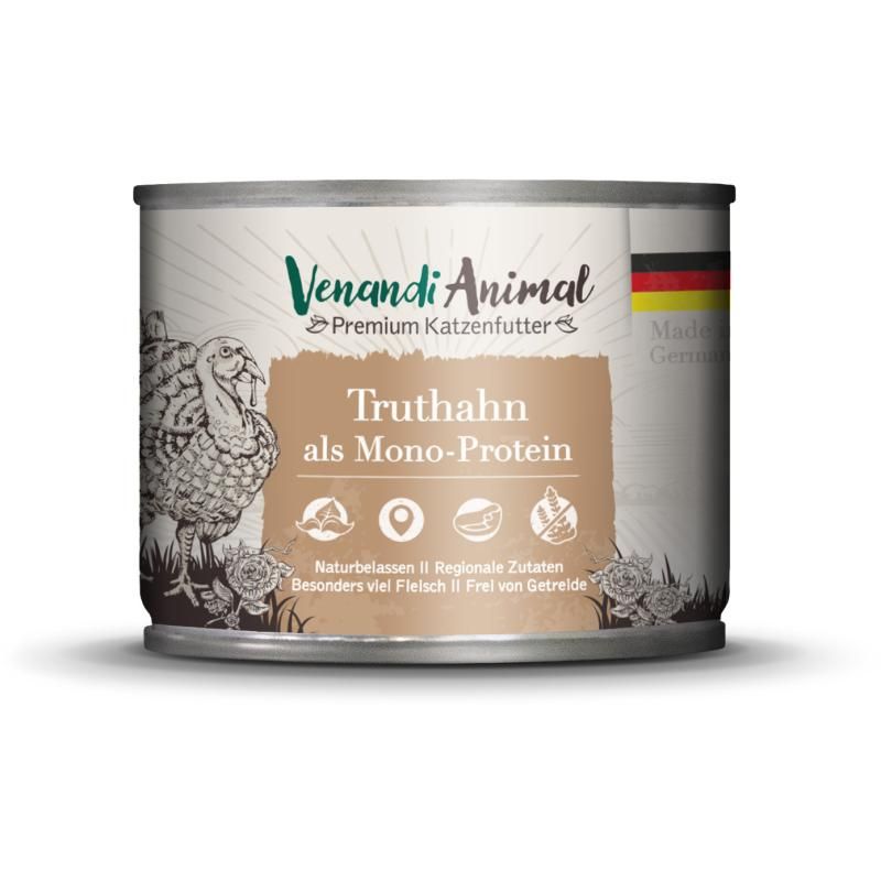 Venandi Animal - Truthahn als Monoprotein | 6 x 200 g
