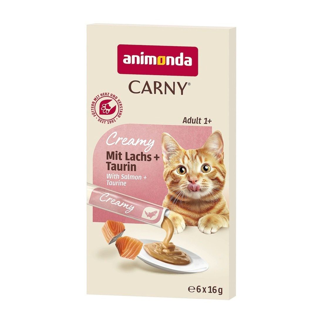 animonda Carny Creamy Adult mit Lachs + Taurin (6 x 11 =) | 66 x 15 g