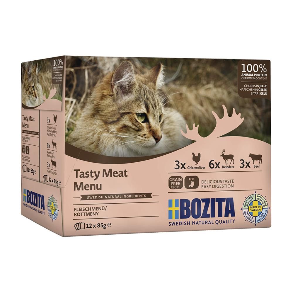 Bozita Cat Pouch Multipack Häppchen in Gelee Fleisch-Menü | 12 x 85 g