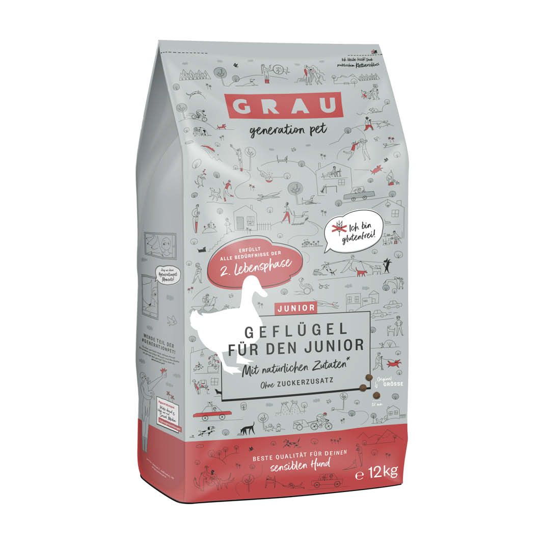 Grau Hund PUPPY Geflügel