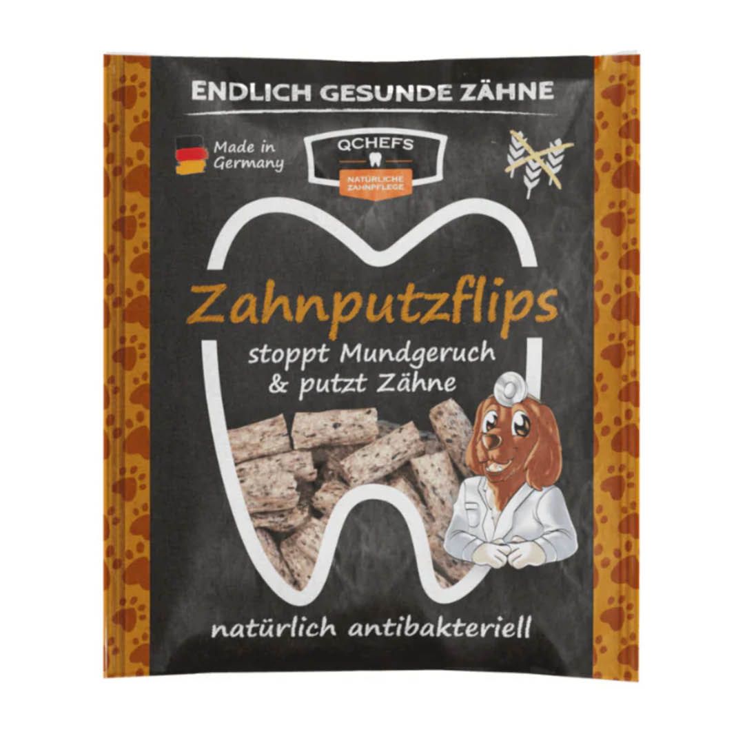 QCHEFS Dog Zahnputzflips | 10 x 35 g