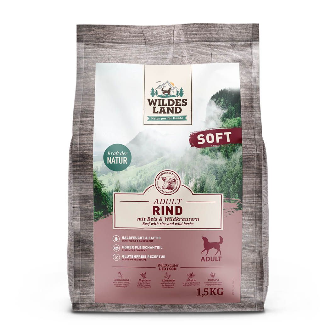 Wildes Land Soft Adult - Rind mit Reis und Wildkräutern | 1,5 kg