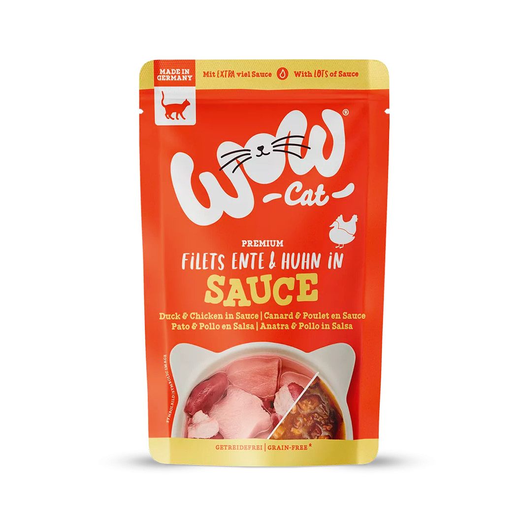 WOW CAT Saucen-Menü - Ente & Huhn in Sauce | 8 x 85 g