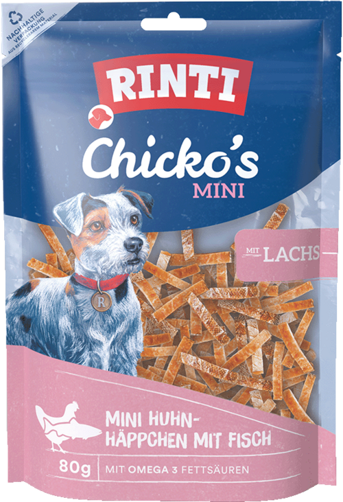Rinti Mini Chicko Häppchen mit Lachs | 80 g