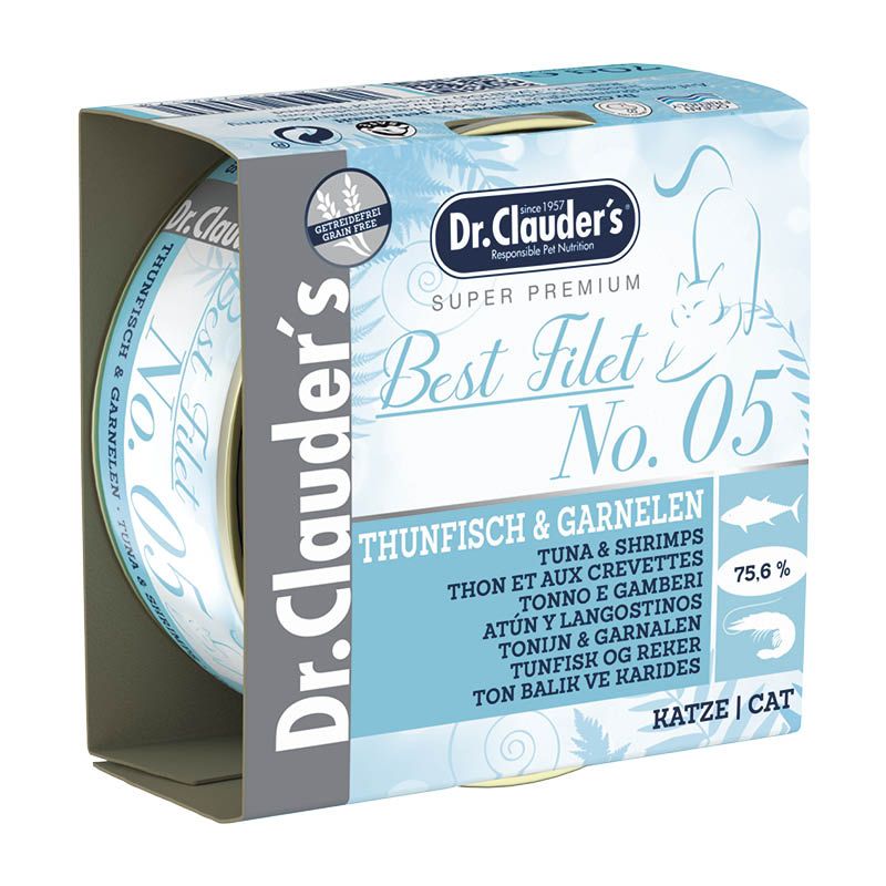 Dr. Clauder's Best Filet Adult No. 05 Thunfisch & Garnelen | 24 x 70 g