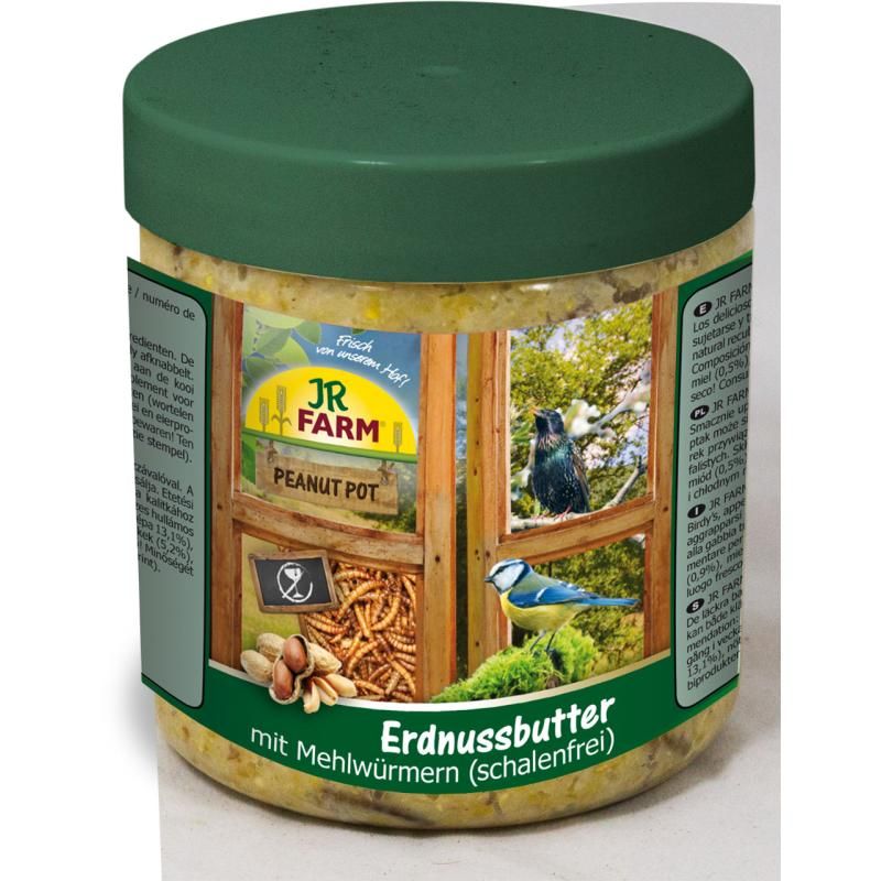 JR FARM Peanut Pot Erdnussbutter mit Mehlwürmern | 5 x 400 g