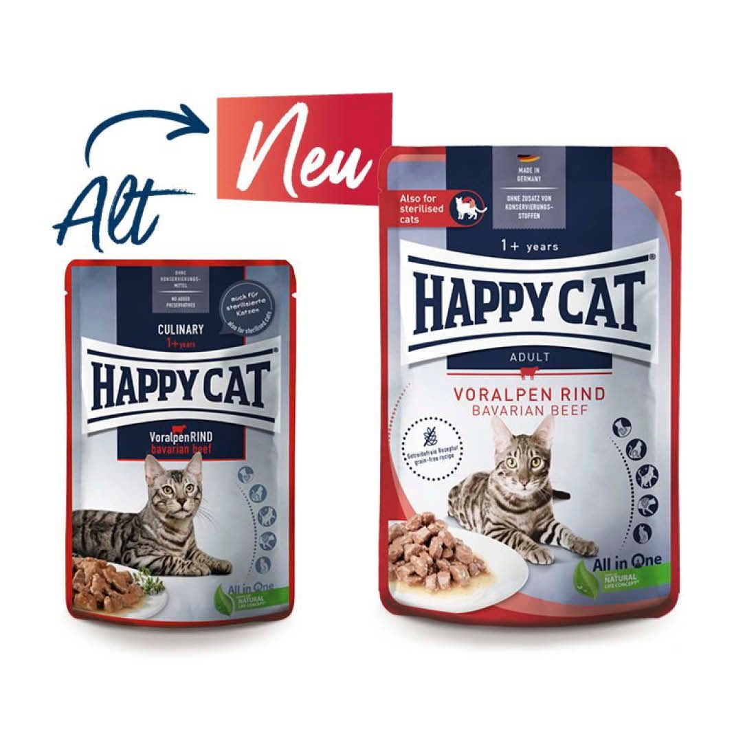 Happy Cat Young Meat in Sauce Kitten & Junior Land Ente Pouch | 20 x 85 g