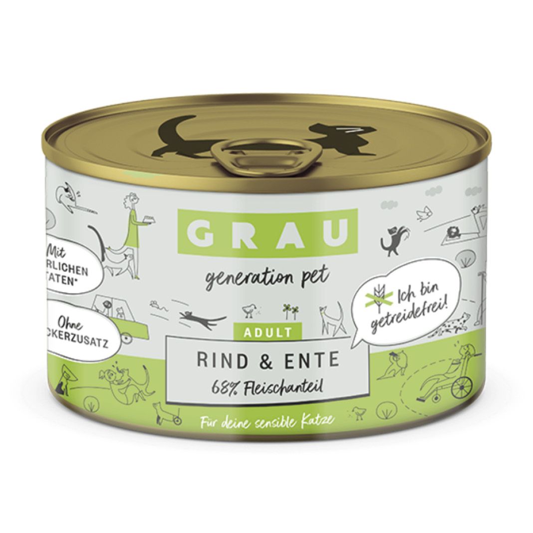 Grau Katze Huhn & Putenherzen | 6 x 800 g
