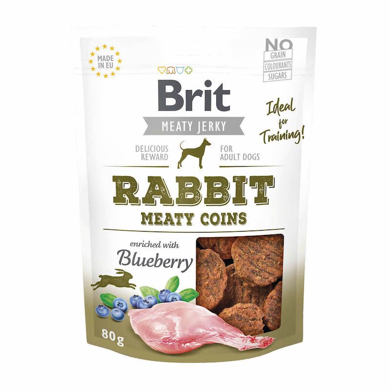 Brit - Dog - Meaty Jerky - Kaninchen-Taler | 12 x 80 g