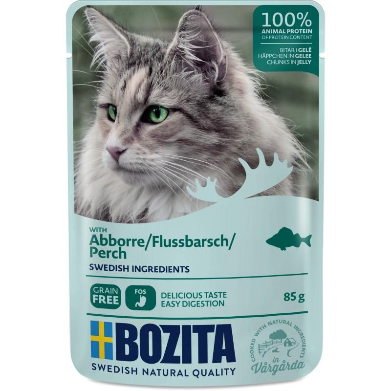 Bozita Cat Pouch Häppchen in Gelee Flussbarsch | 12 x 85 g