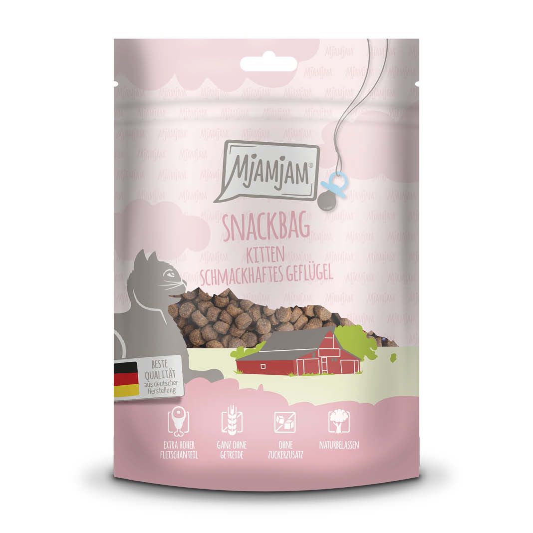 MjAMjAM Cat - Snackbag Kitten - schmackhaftes Geflügel | 8 x 125 g