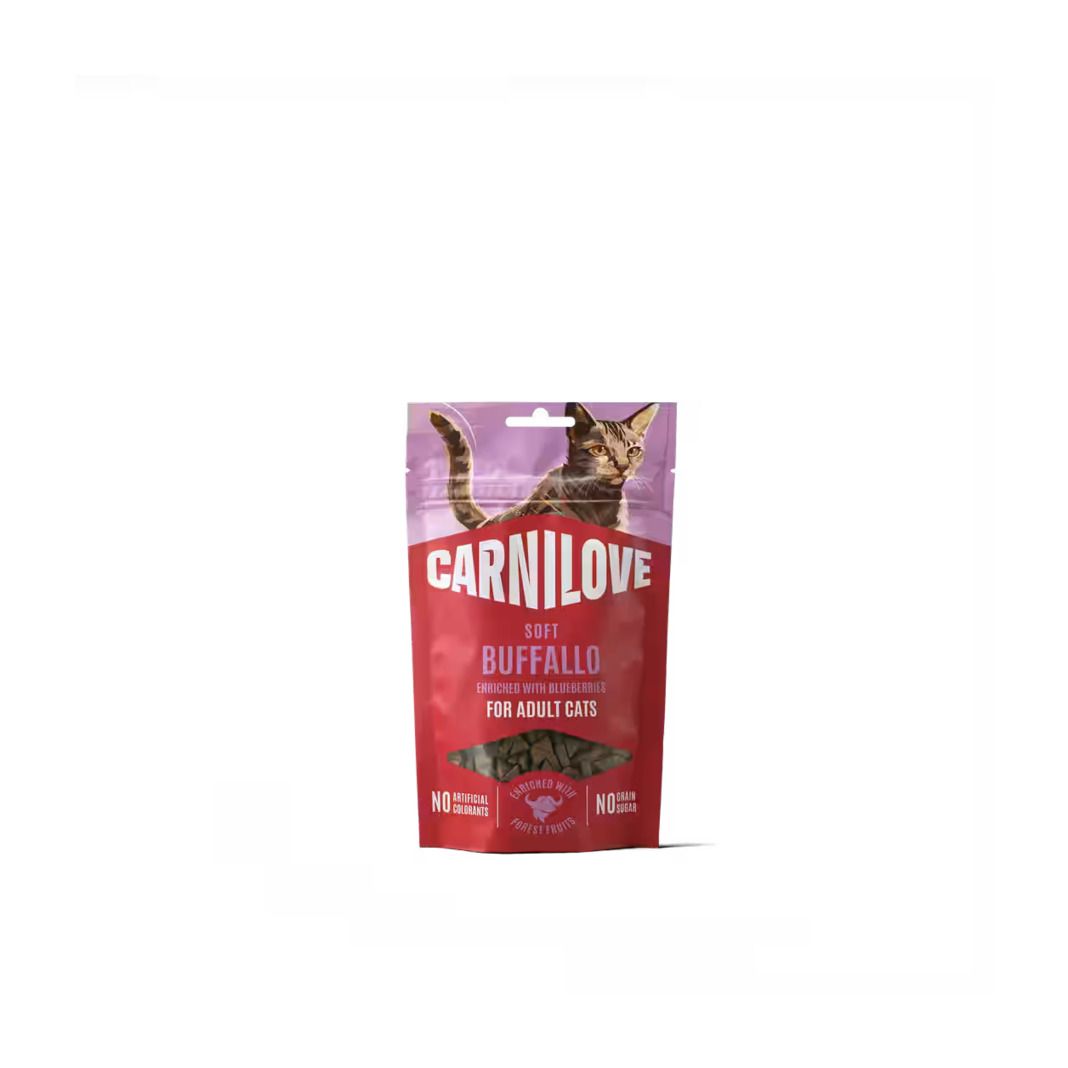 Carnilove Cat Soft Snack - Büffel mit Heidelbeere | 12 x 50 g