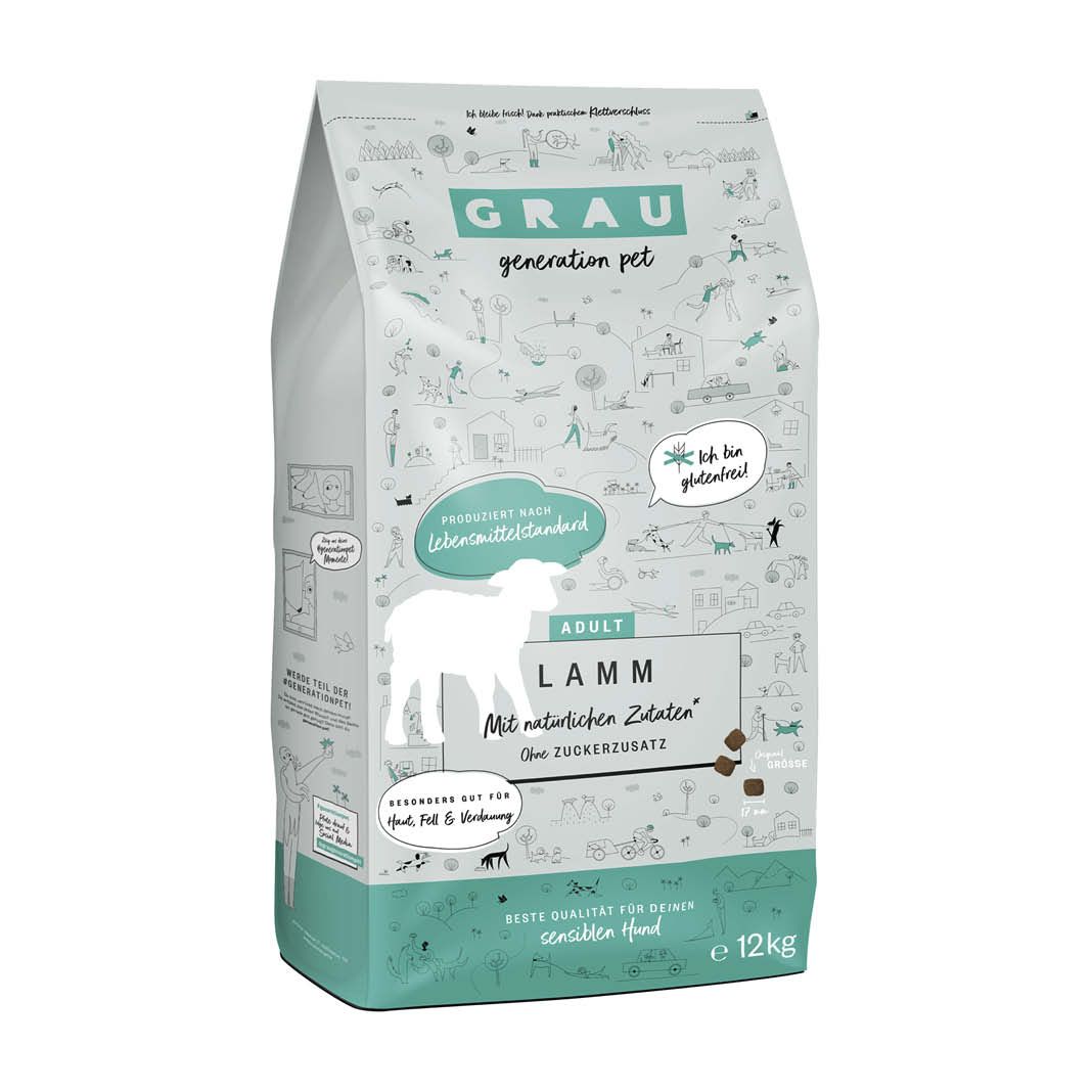 Grau Hund Lamm | 2 x 12 kg