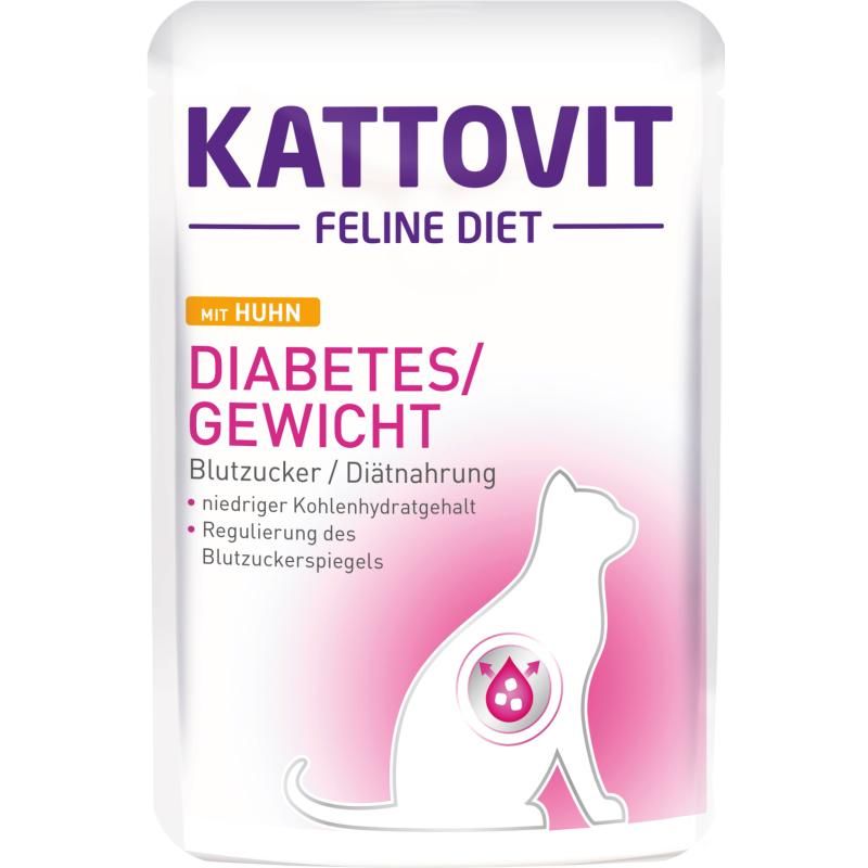 Kattovit Feline Diets - Pouch - Diabetes mit Huhn | 24 x 85 g