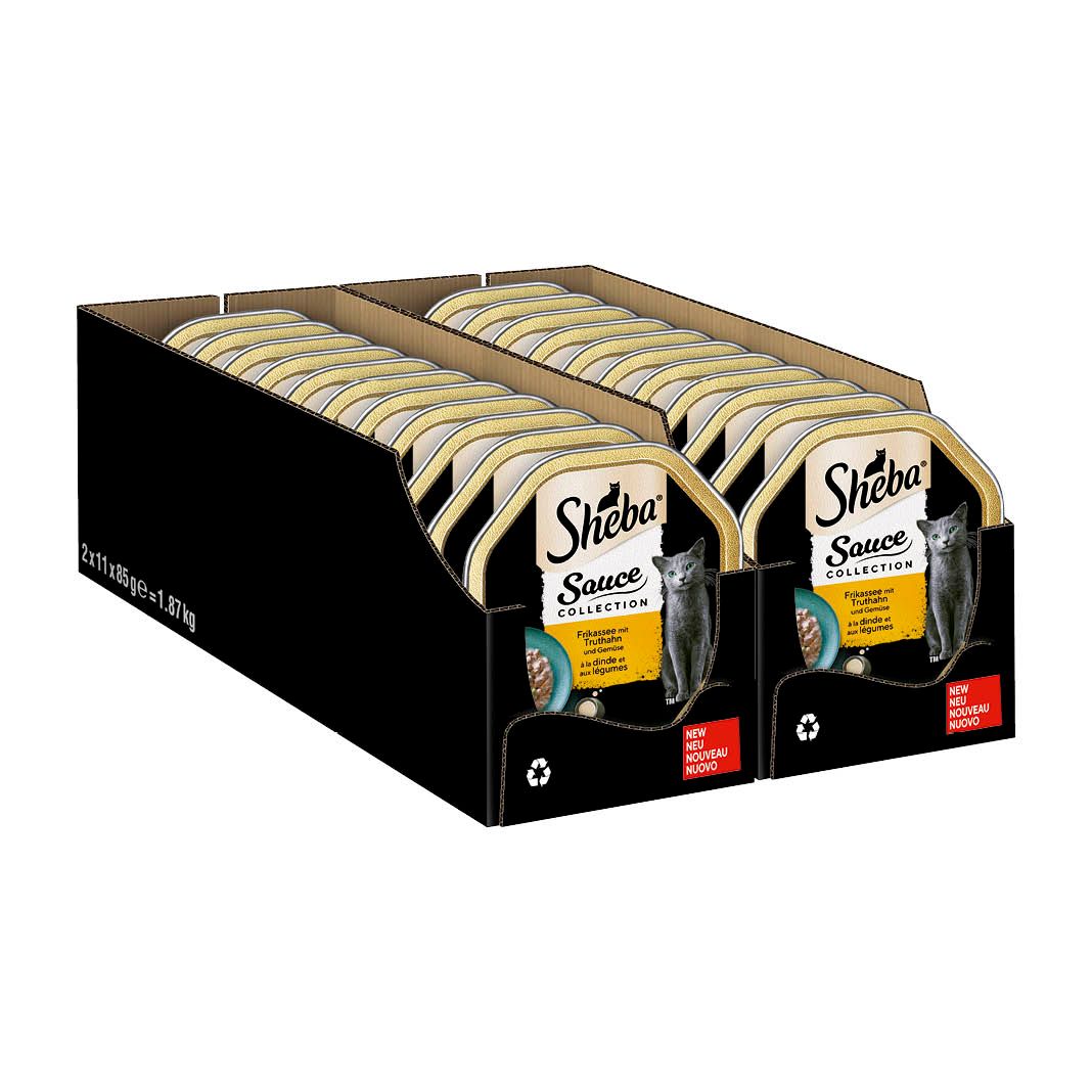 SHEBA® Sauce Collection Frikassée mit Truthahn und Gemüse | 22 x 85 g