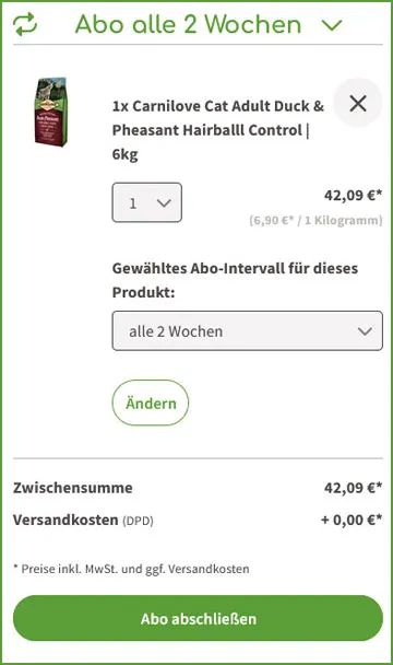 Abodauer auswählen