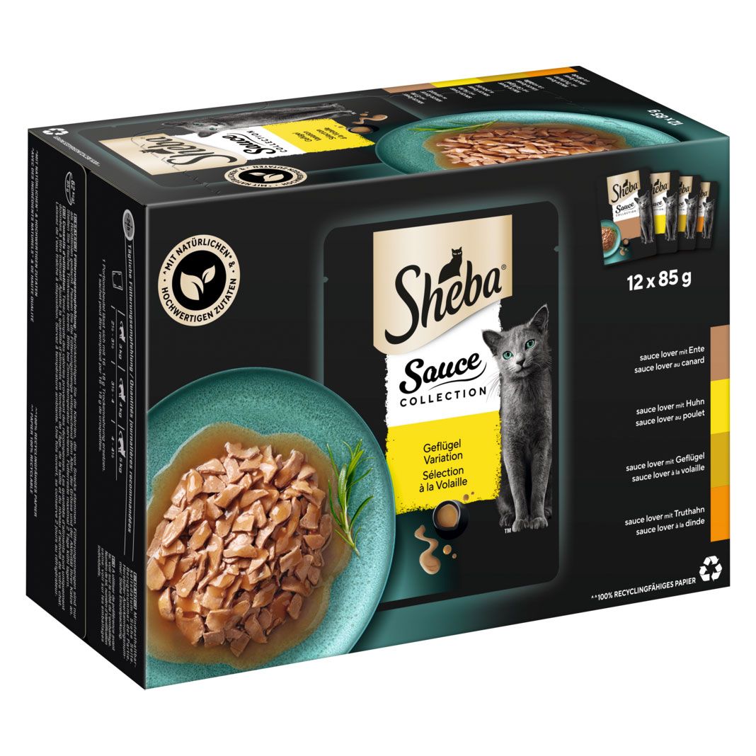 SHEBA® Portionsbeutel Multipack Sauce Collection Geflügel Variation | 12 x 85 g
