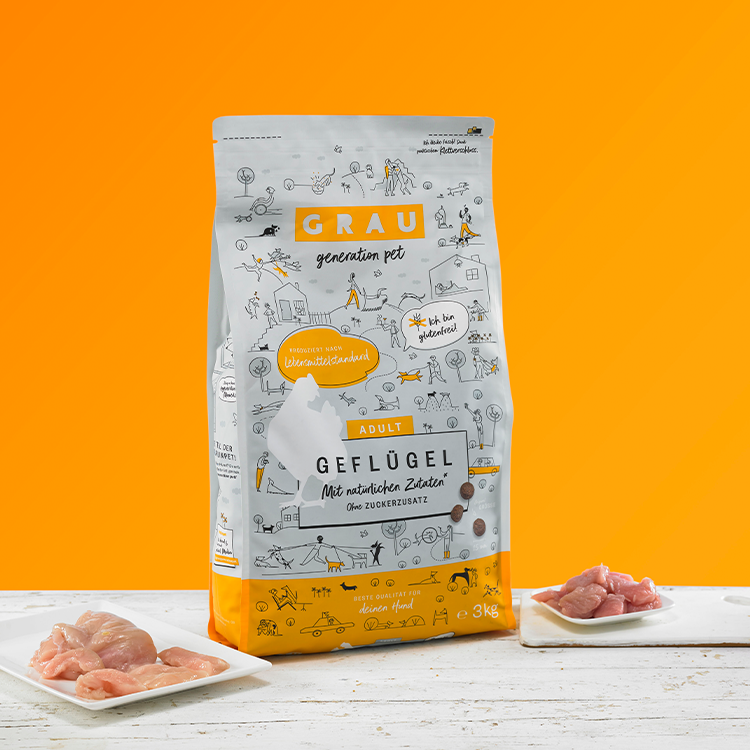 Grau Hund Geflügel | 2 x 12 kg